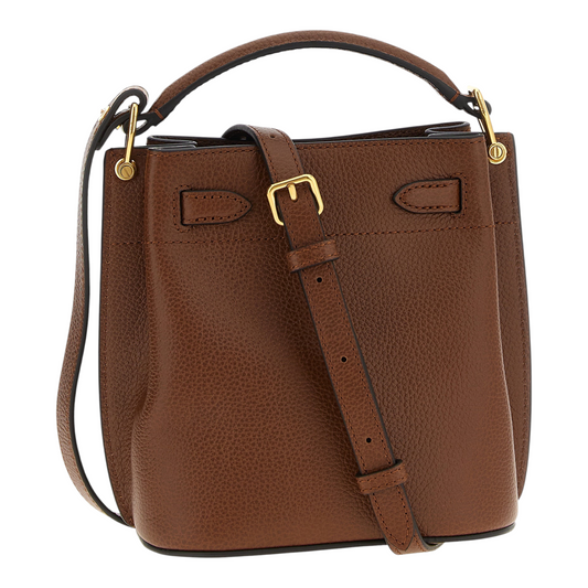 Bolso tipo cubo Mulberry Islington de XT & Co en piel de becerro granulada color marrón con cierre de hebilla
