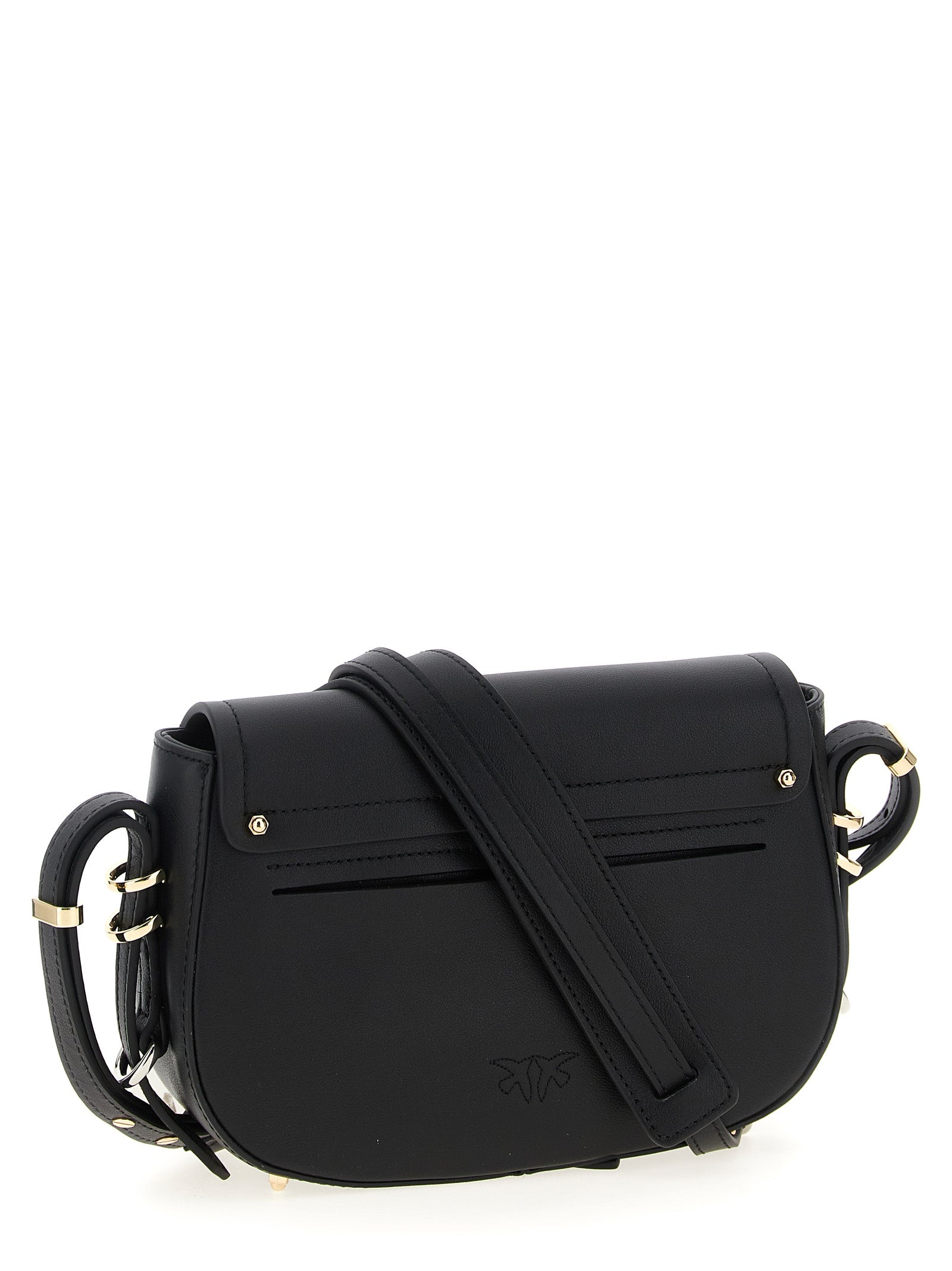 PINKO Black Saddle Min Crossbody Bag