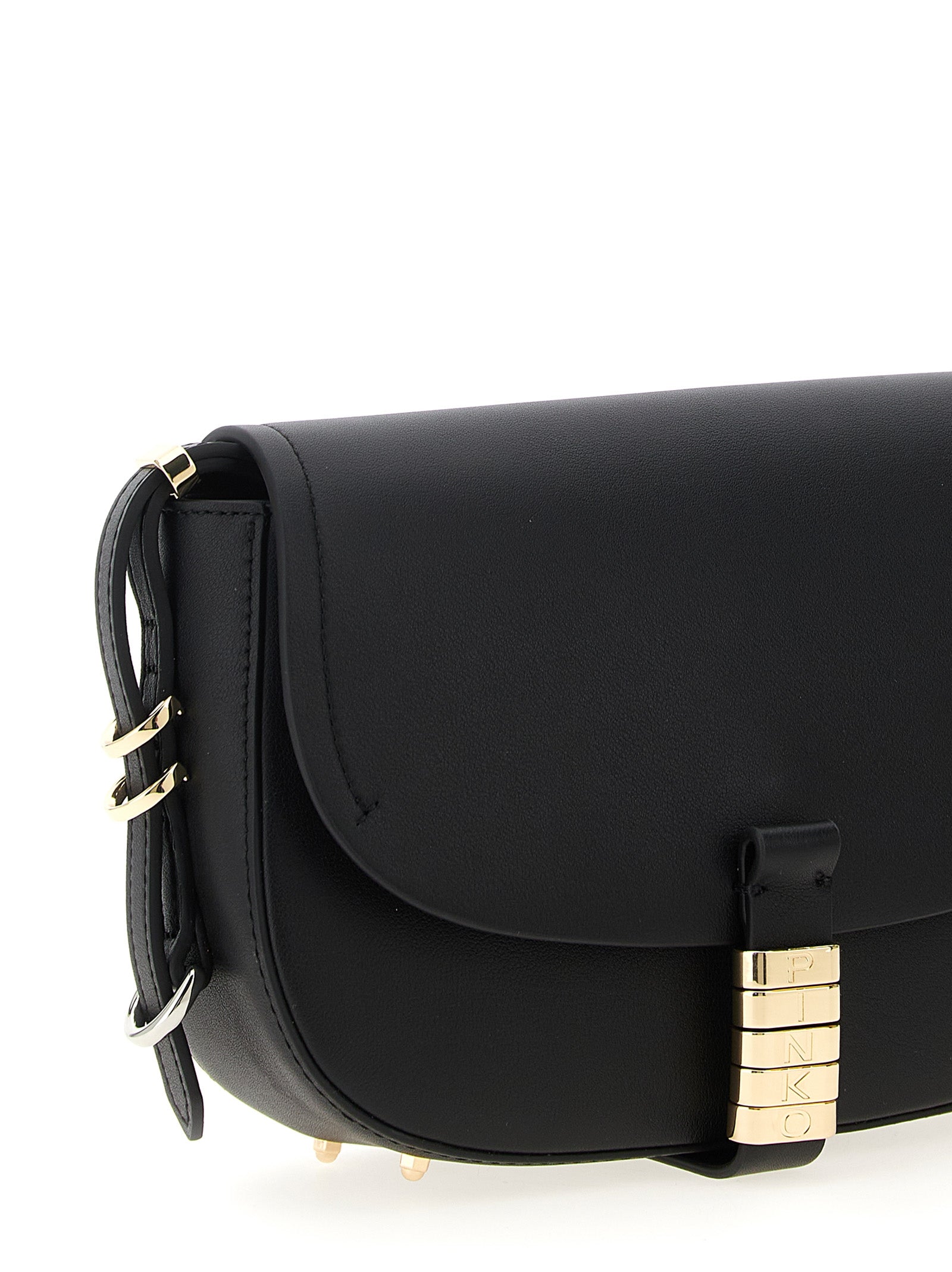 PINKO Black Saddle Min Crossbody Bag