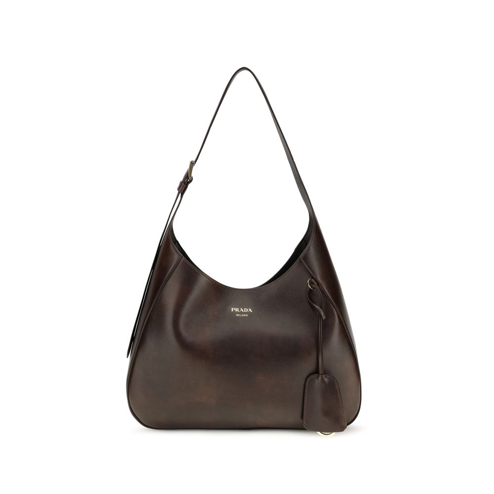 Prada Brown  Boogie Medium  Shoulder Bag