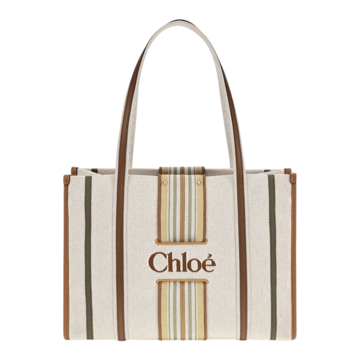 Chloé Woody Loop canvas Bolso Tote Rayas