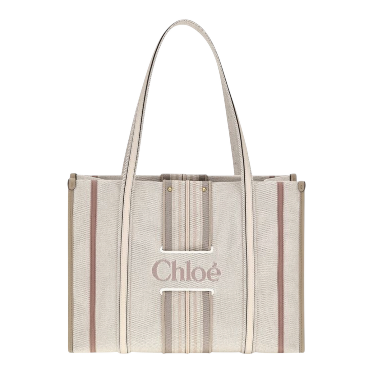Chloé Woody Loop canvas Bolso Tote Rayas