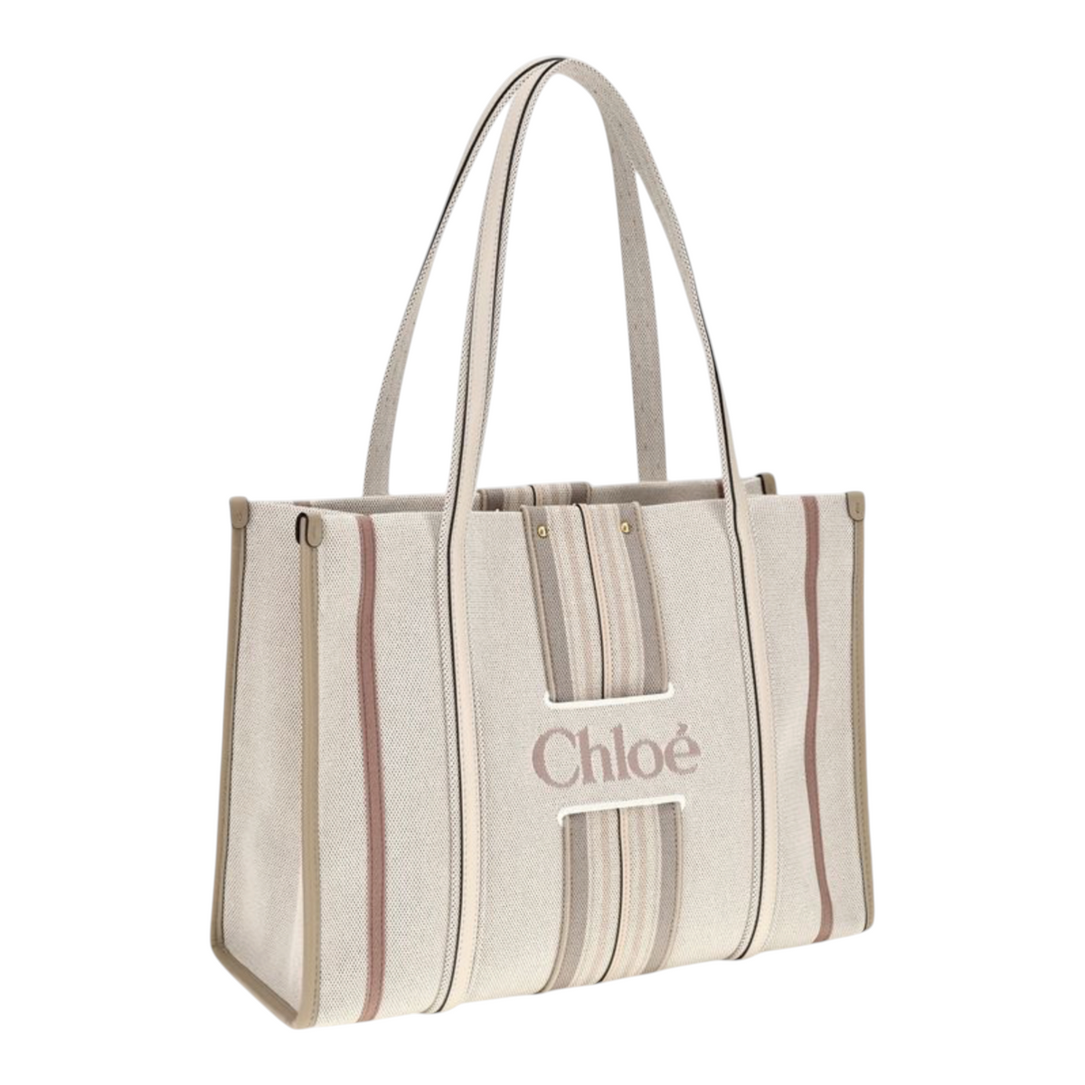 Chloé Woody Loop canvas Bolso Tote Rayas