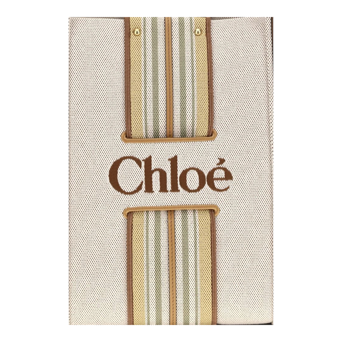 Chloé Woody Loop canvas Bolso Tote Rayas