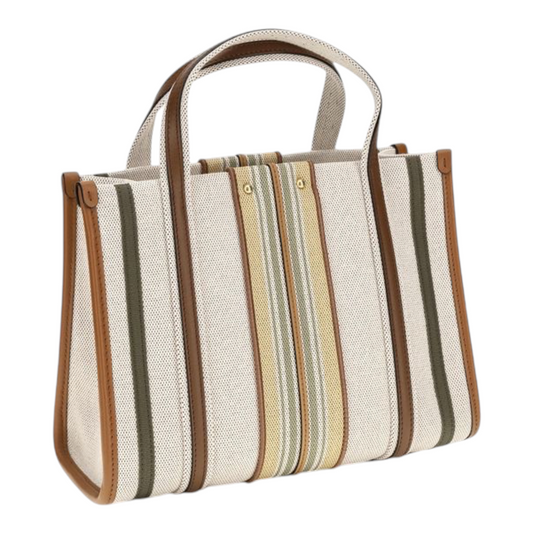 Chloé Small Woody Loop canvas Bolso Tote Rayas