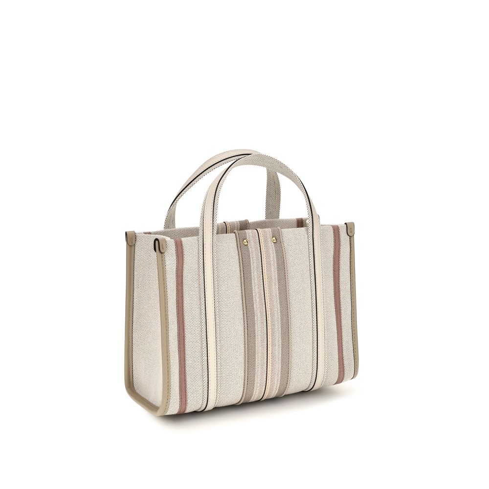Chloé Beige Small Woody Loop canvas Tote Bag
