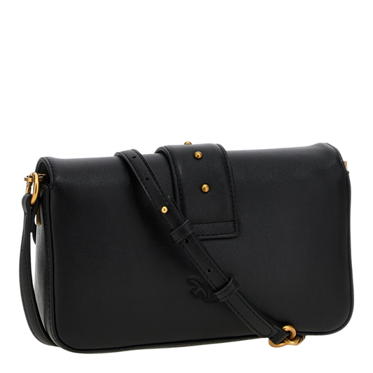 PINKO Mini Love Slouchy Bolso de Hombro Negro