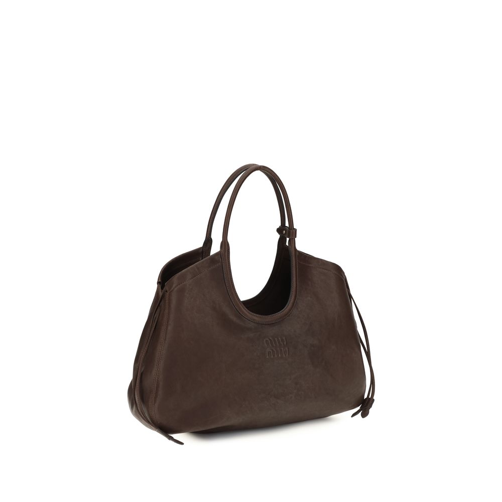 Miu Miu Brown  Ivy nappa  Tote Bag