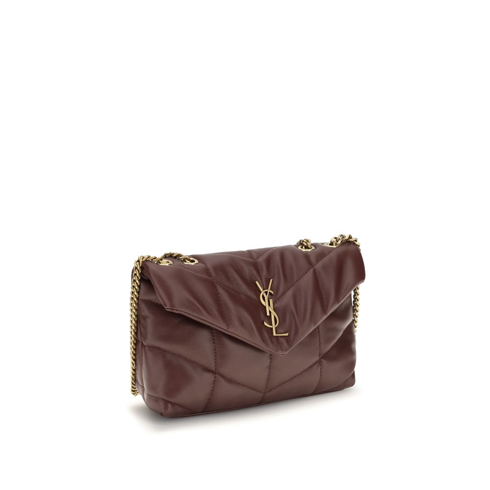 Saint Laurent Bordeaux Puffer Toy Shoulder Bag