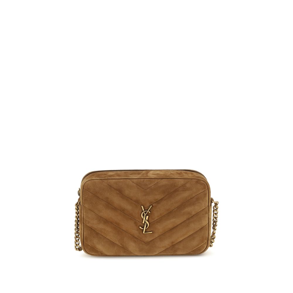 Saint Laurent Brown Suede Camera LouLou  Shoulder Bag