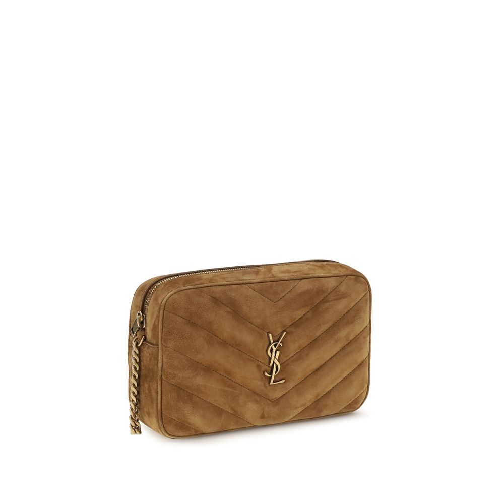 Saint Laurent Brown Suede Camera LouLou  Shoulder Bag