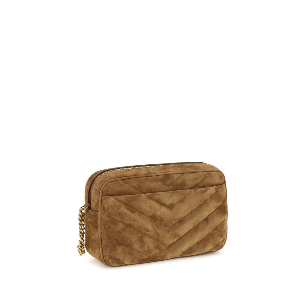 Saint Laurent Brown Suede Camera LouLou  Shoulder Bag
