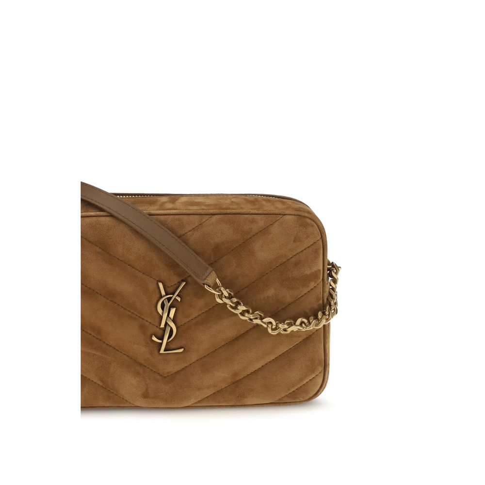 Saint Laurent Brown Suede Camera LouLou  Shoulder Bag