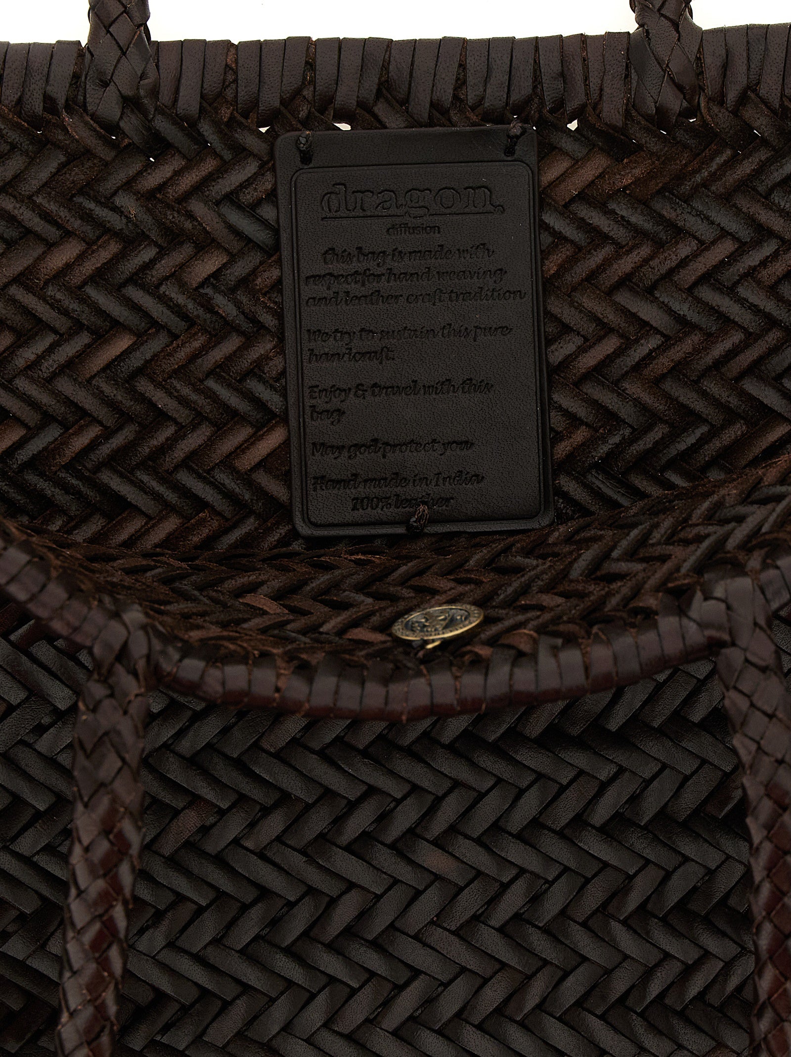 Dragon Diffusion Brown Bamboo Triple Jump Big Handbag