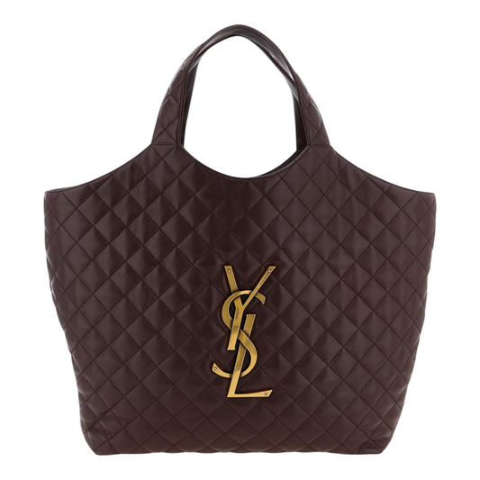 Saint Laurent Icare Maxi Bolso Tote Marrón Rojo