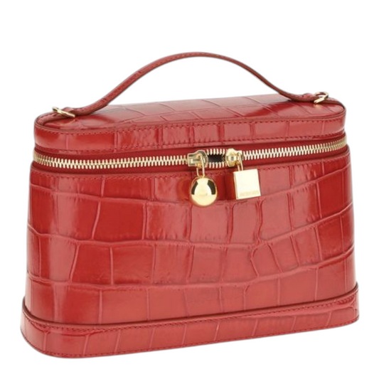 Jacquemus Le Petit Vanity Shoulder Bag Red Geometric
