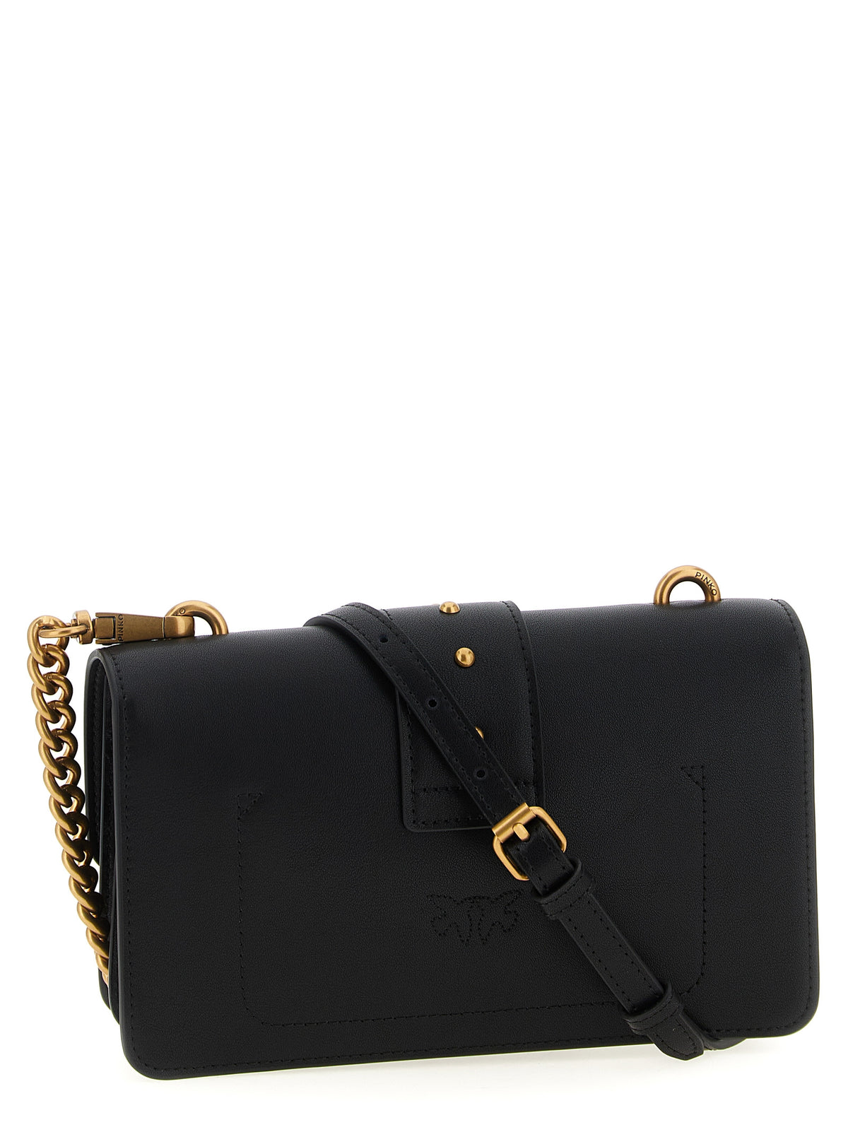 PINKO Black Love One Mini Crossbody Bag