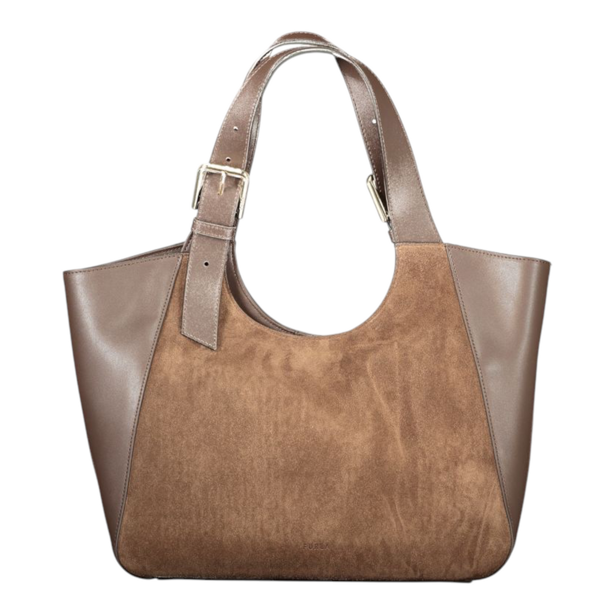 Bolso tote Furla Dora M de piel marrón de XT & Co con asas ajustables y diseño elegante de ante y cuero