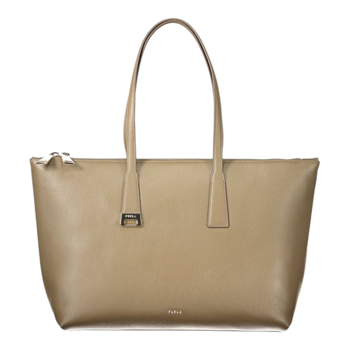 Bolso tote Furla Olivia L de piel verde con asas dobles y cierre de cremallera de XT & Co