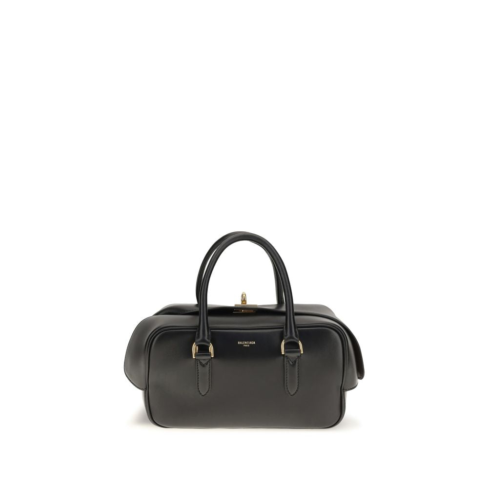 Balenciaga Black Le 7 Bowling Handbag