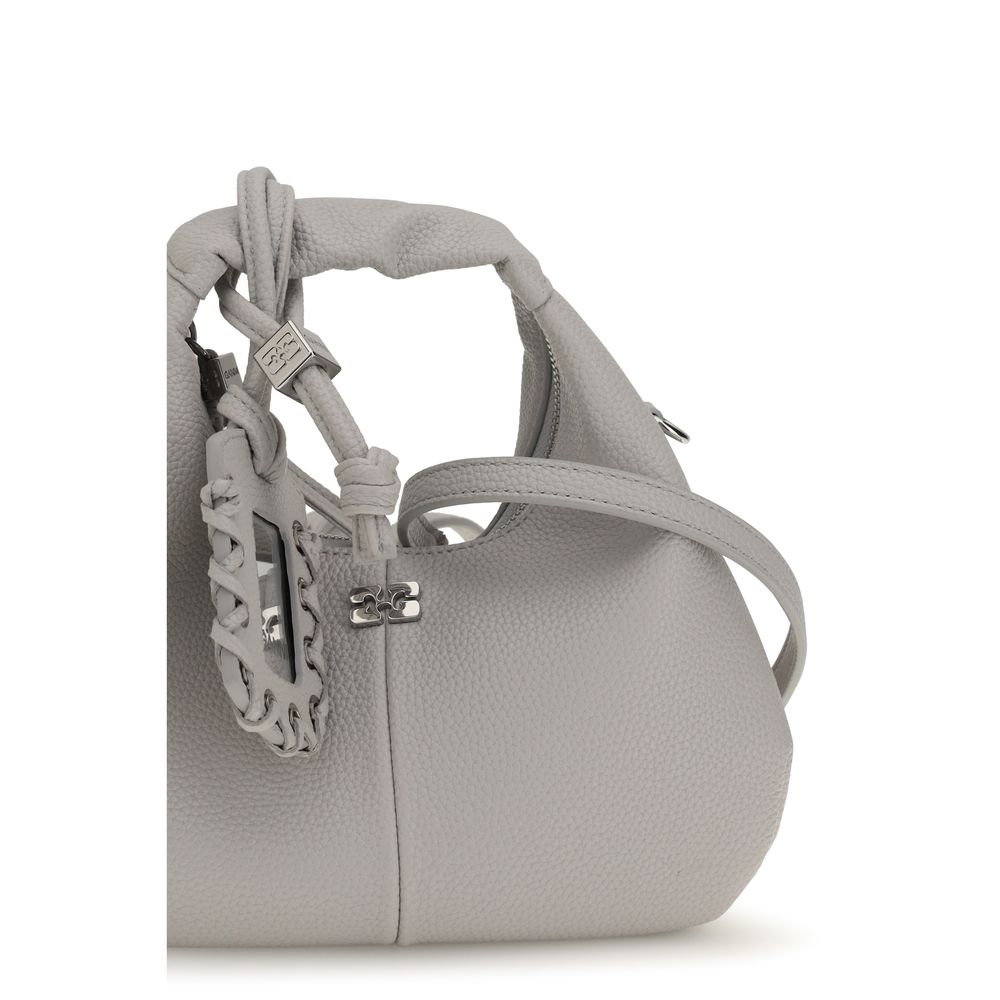 Ganni Gray Mini Hobo Crossbody Bag