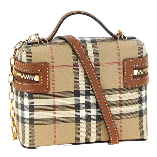 Burberry Vanity Bolso Bandolera Cuadros Escoceses Beige