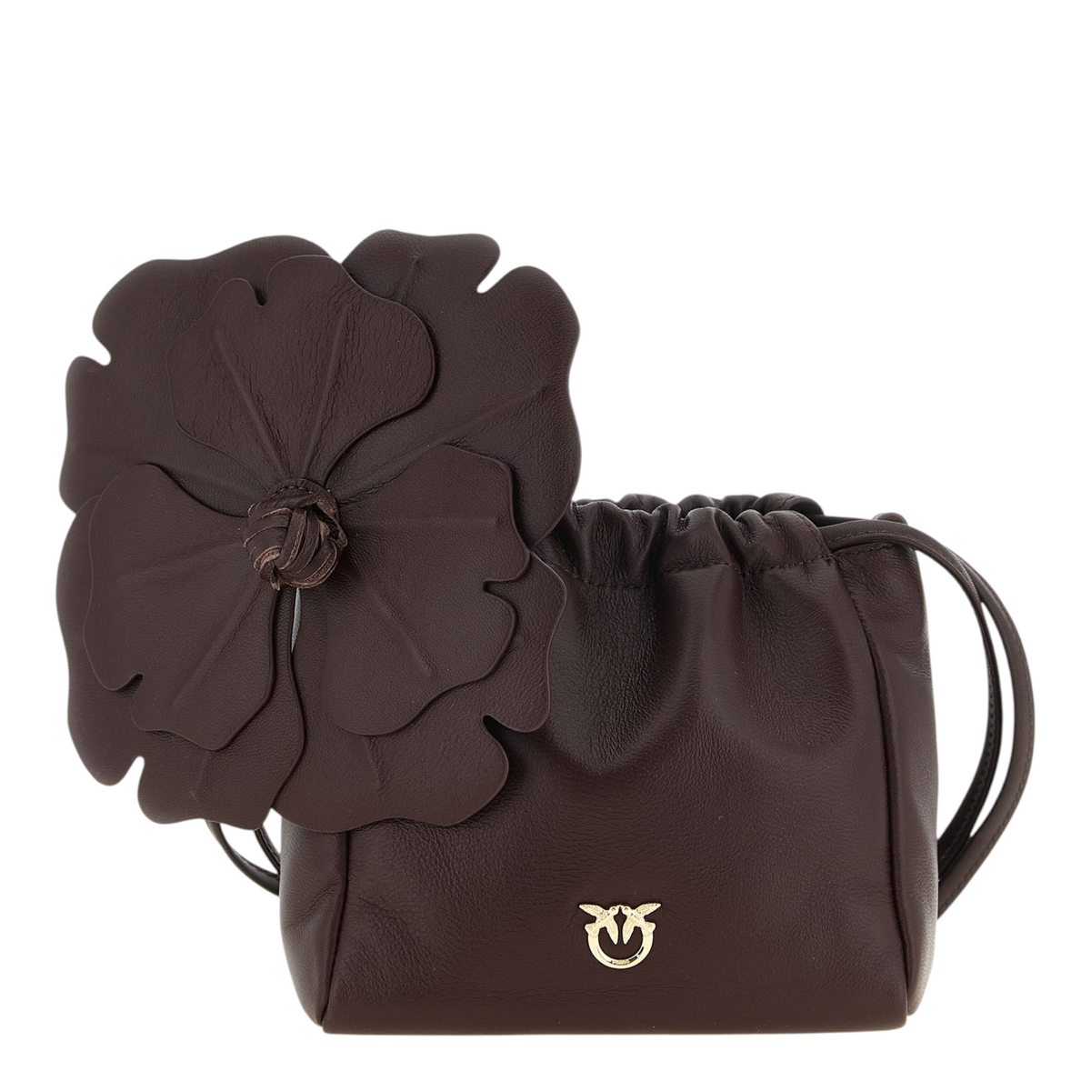 PINKO Flower Clutch Bag Brown