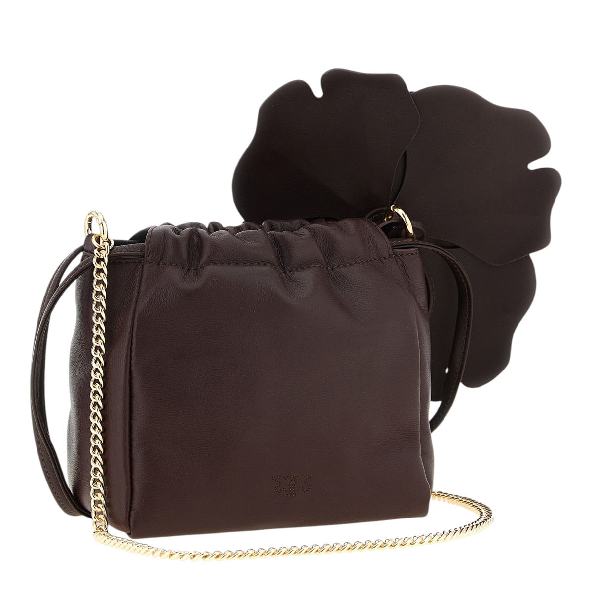 PINKO Flower Clutch Bag Brown