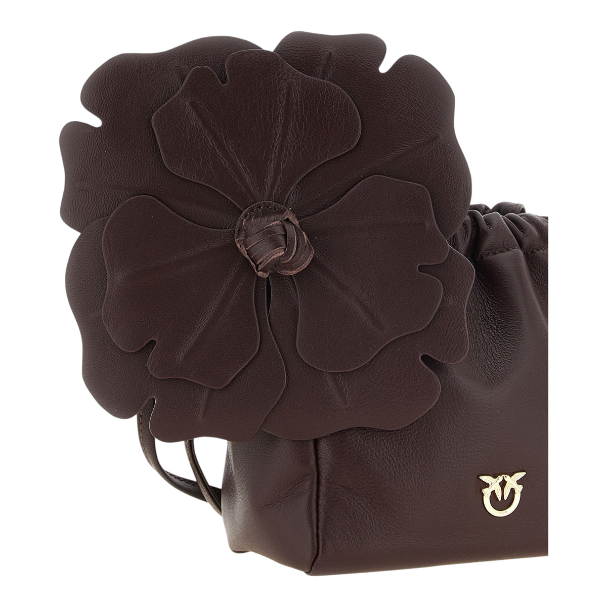 PINKO Flower Clutch Bag Brown