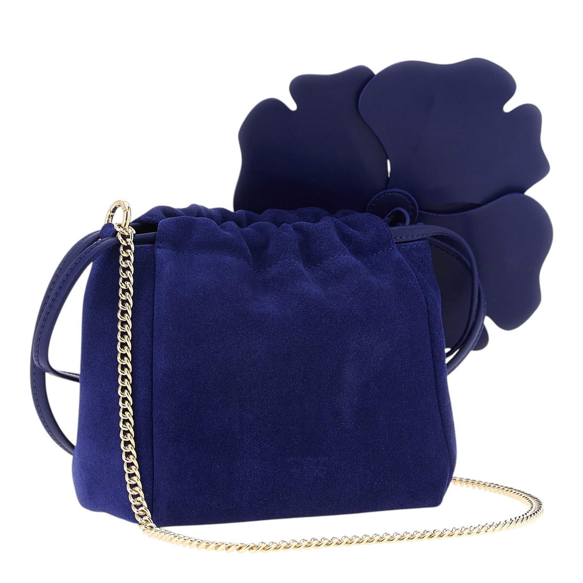 PINKO Flower Clutch Floral Azul Marino
