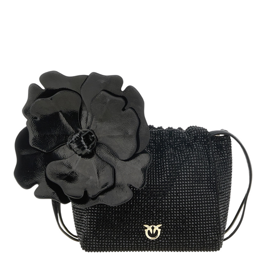 PINKO Flower Clutch Floral Negro