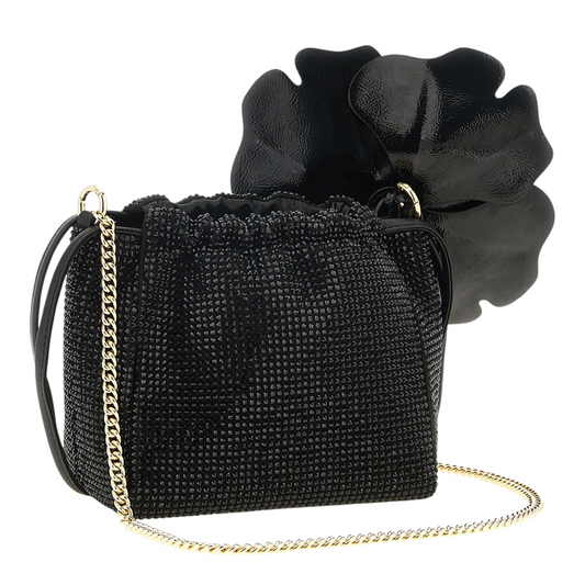 PINKO Flower Clutch Floral Negro
