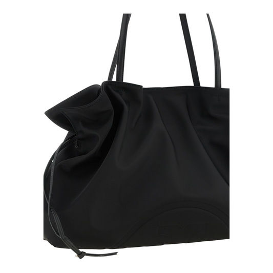 Tory Burch Ella Nylon Drawstring Tote Black