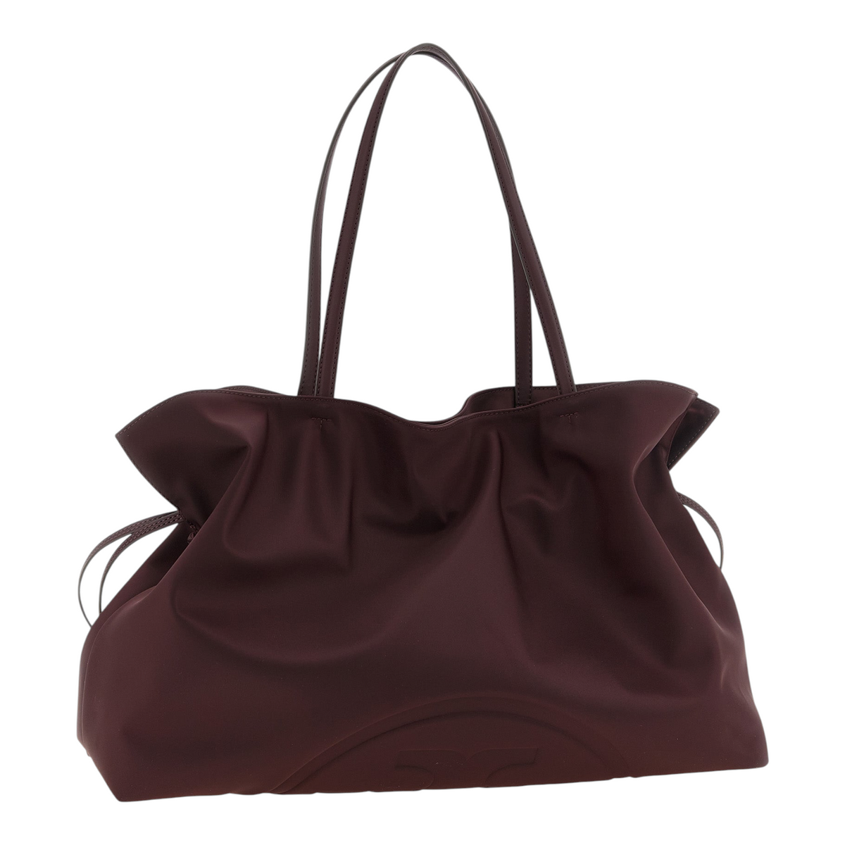 Tory Burch Ella Nylon Bolso Tote con Cordón Marrón Rojo