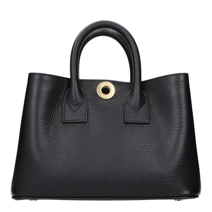 Bolso tote Bermondsey de XT & Co en piel de becerro negra granulada con herrajes dorados y cierre de giro grabado.