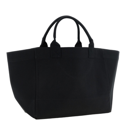 Bolso shopper XXL XT & Co de lona de algodón reciclado negro con asas superiores y diseño espacioso