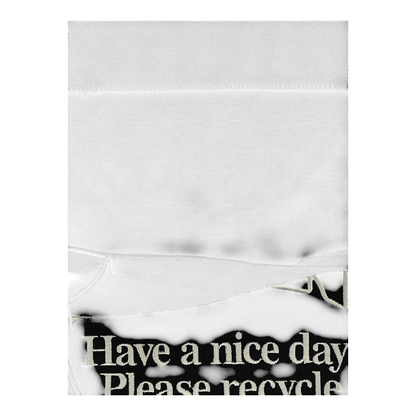 Bolso shopper XXL XT & Co de lona de algodón reciclado negro con letras blancas Have a nice day Please recycle