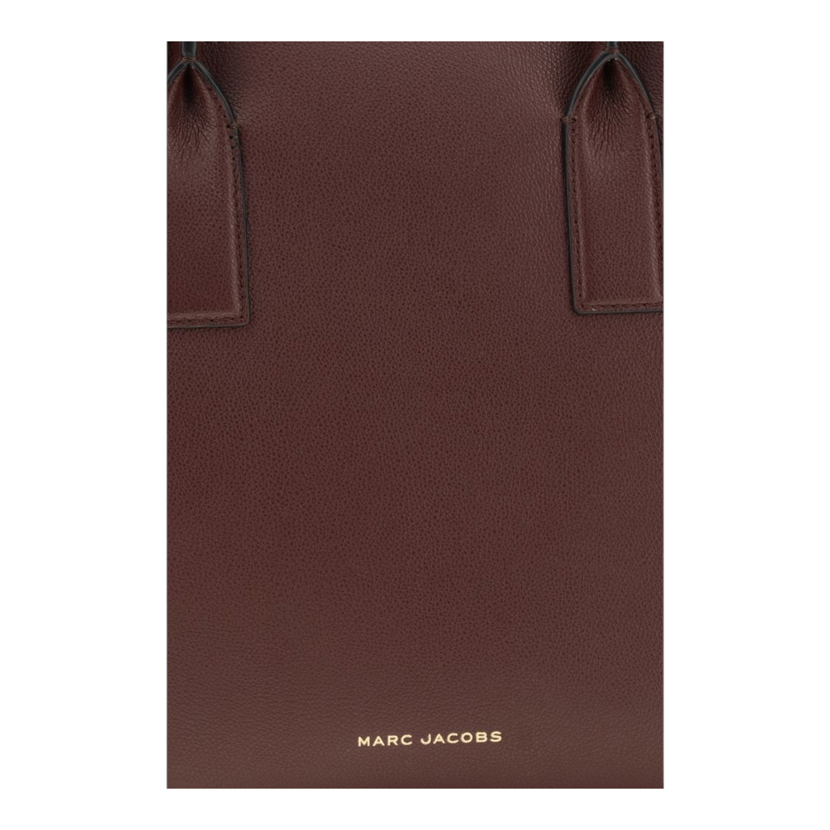 Bolso tote Marc Jacobs de XT & Co en piel granulada marrón con logotipo dorado en la parte frontal