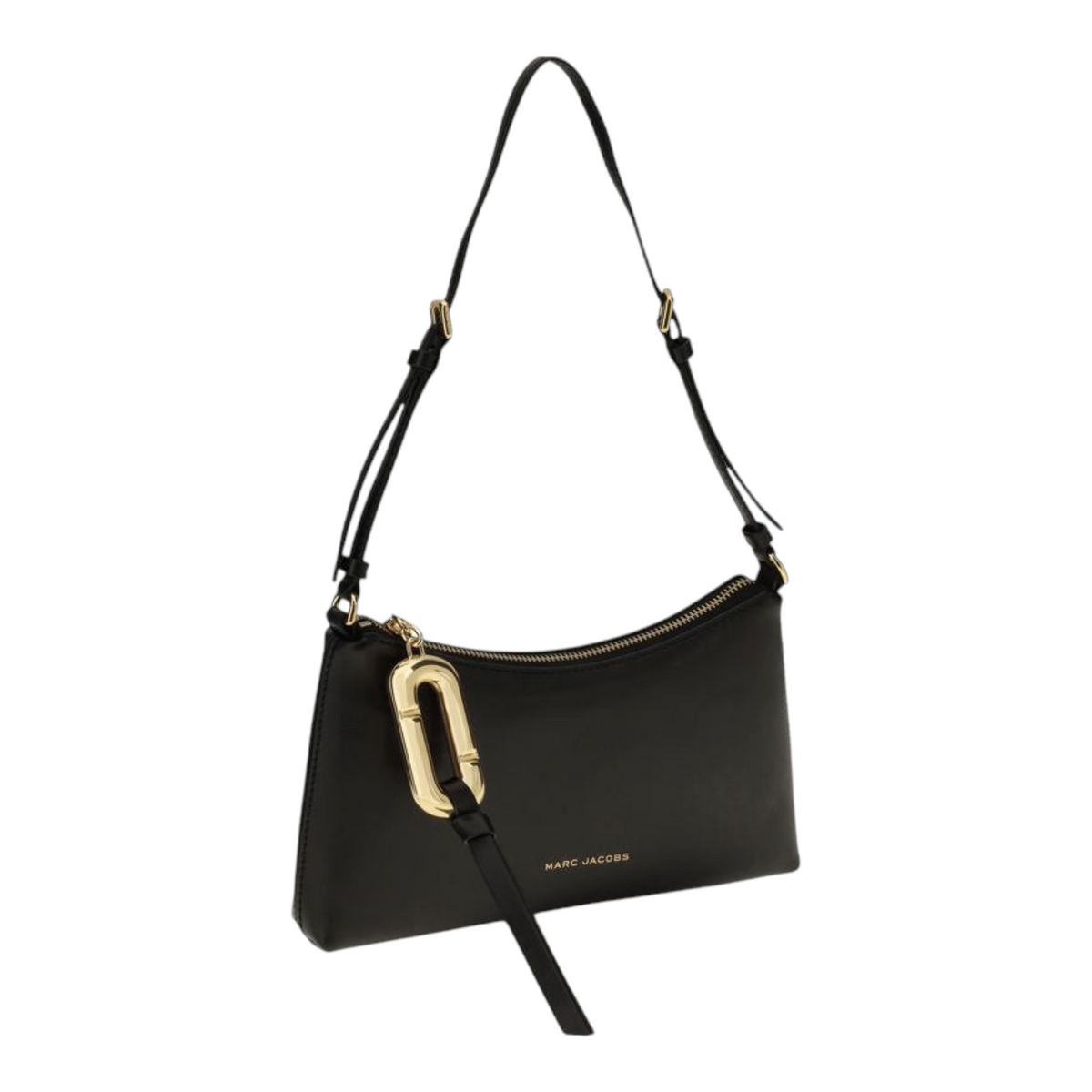 Bolso mini The Pouch de XT & Co en piel negra suave con cremallera superior y tirador metálico dorado Pop J Marc