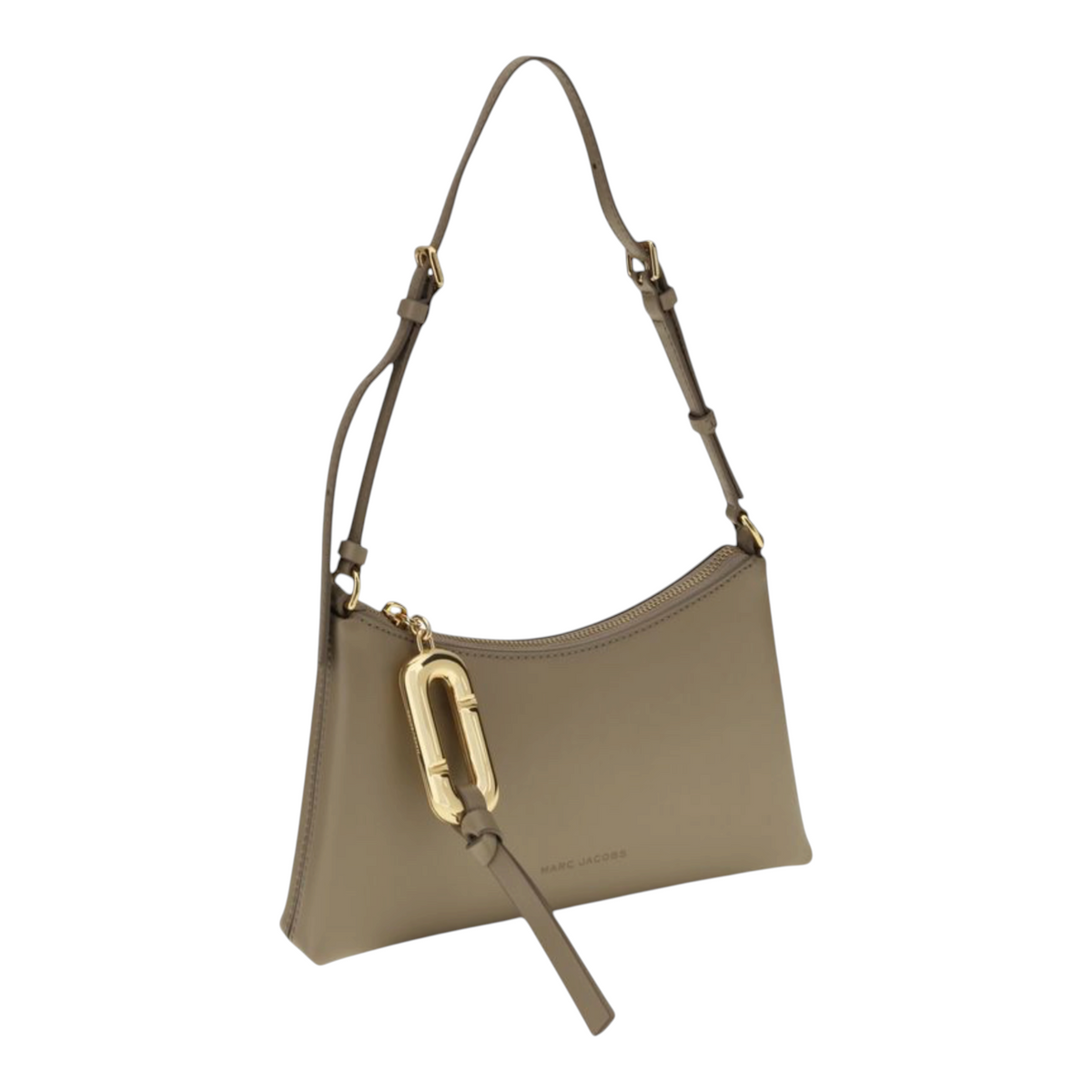 Bolso pequeño The Pouch de XT & Co en piel beige suave con cierre de cremallera y tirador metálico dorado Pop J Marc