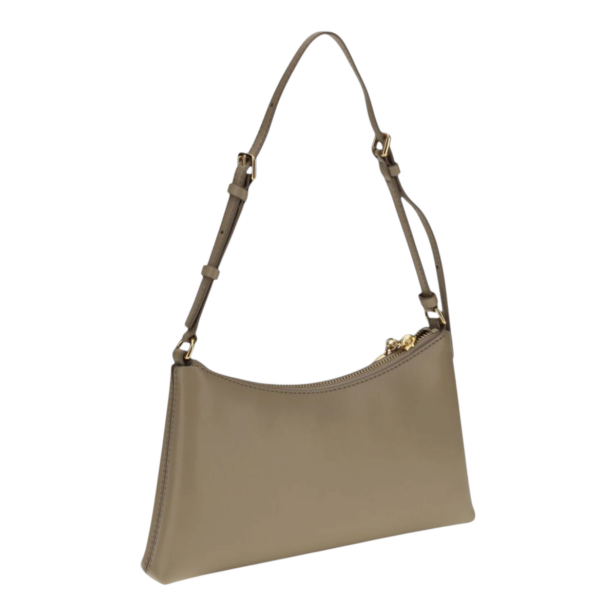 Bolso The Pouch Mini de XT & Co en piel beige suave con cierre de cremallera y correa ajustable para el hombro