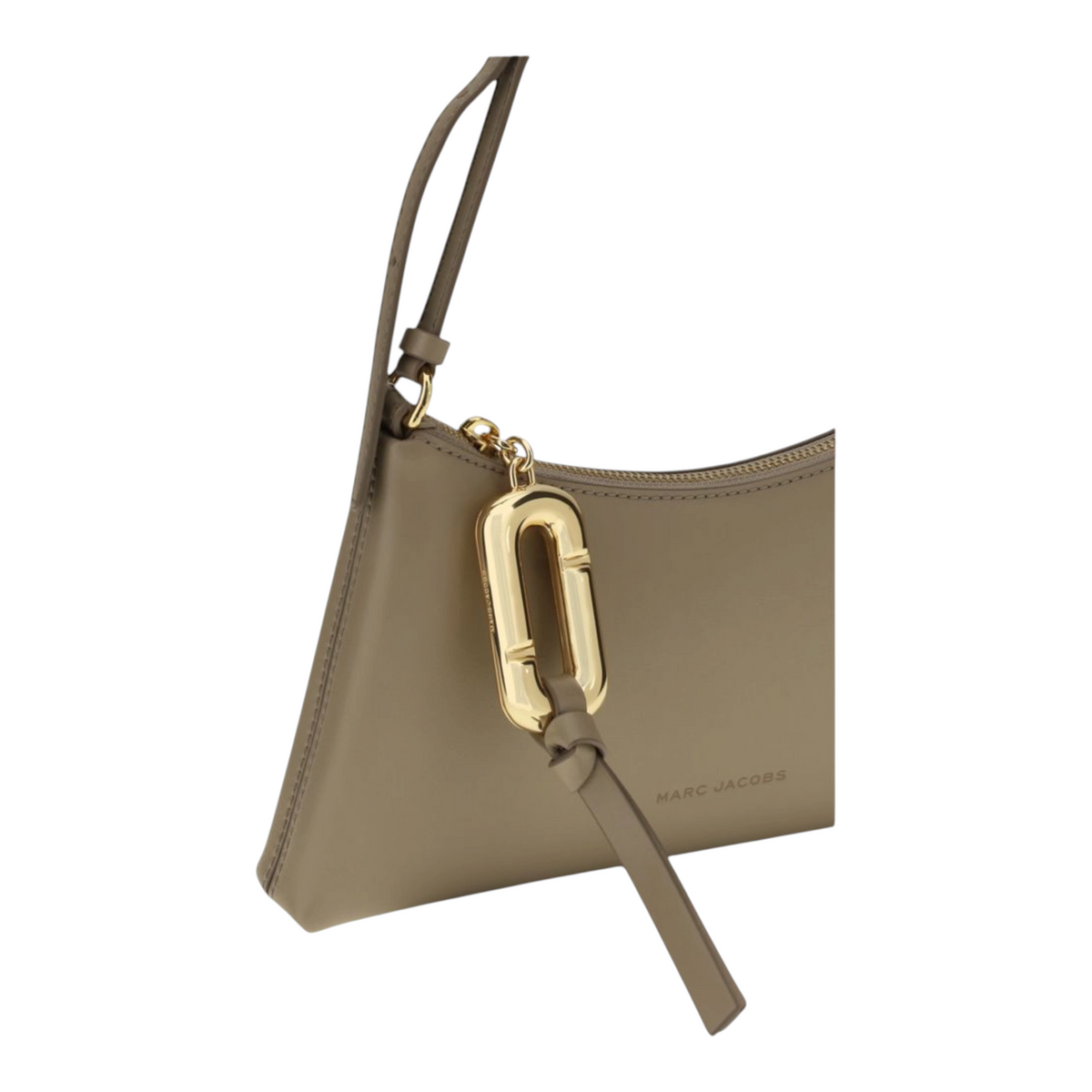 Bolso mini The Pouch de XT & Co en piel beige suave con cierre de cremallera y tirador metálico dorado Pop J Marc
