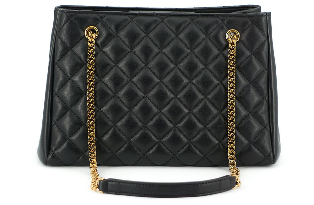 Versace Black Quilted Nappa Leather Medusa Tote Bag - XT & Co