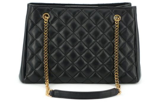 Versace Black Quilted Nappa Leather Medusa Tote Bag - XT & Co