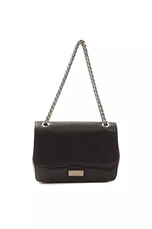 Pompei Donatella Black  Patina Calfskin Crossbody Bag - XT & Co