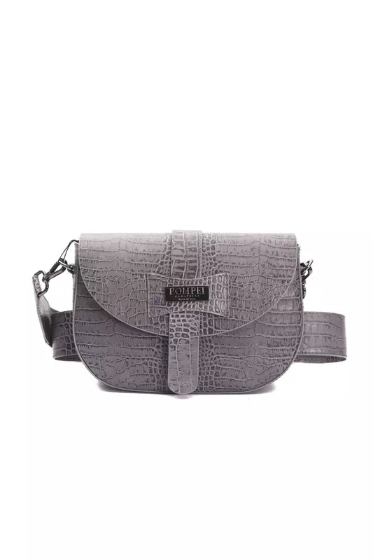 Pompei Donatella Graphite Gray Crocodile  Crossbody Bag - XT & Co