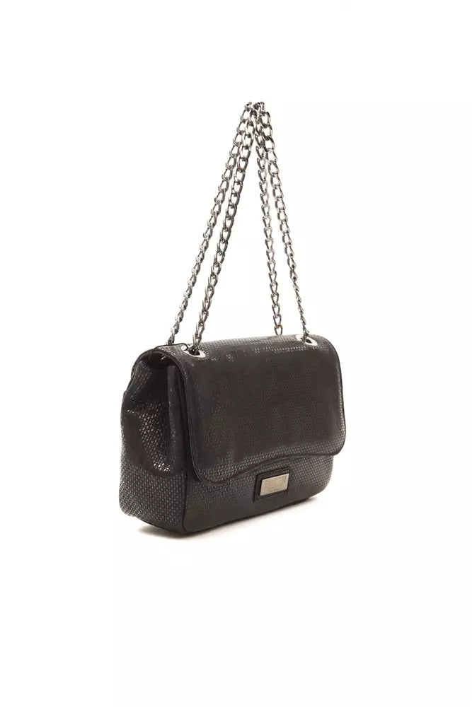 Pompei Donatella Black  Patina Calfskin Crossbody Bag - XT & Co