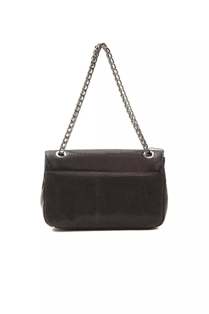 Pompei Donatella Black  Patina Calfskin Crossbody Bag - XT & Co
