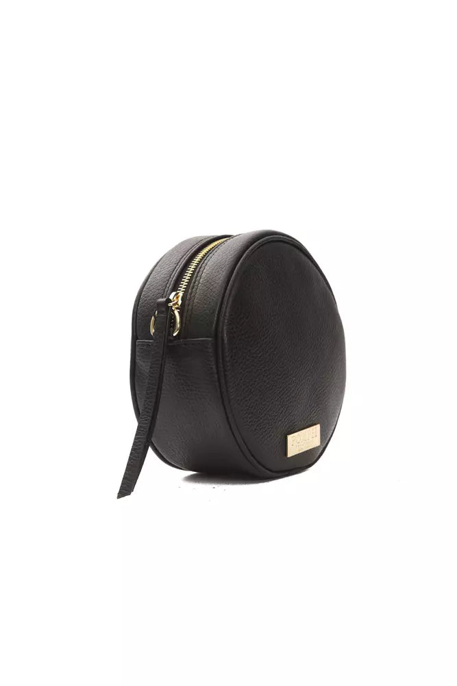 Pompei Donatella Black Oval Leather Crossbody Bag - XT & Co