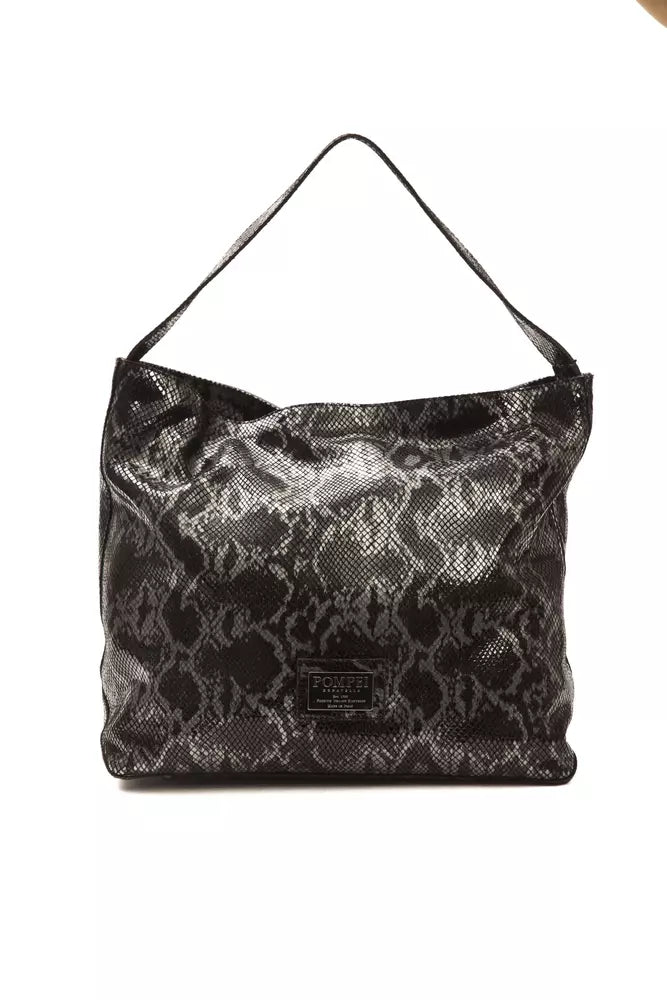 Pompei Donatella Gray Leather Python Shoulder Bag - XT & Co